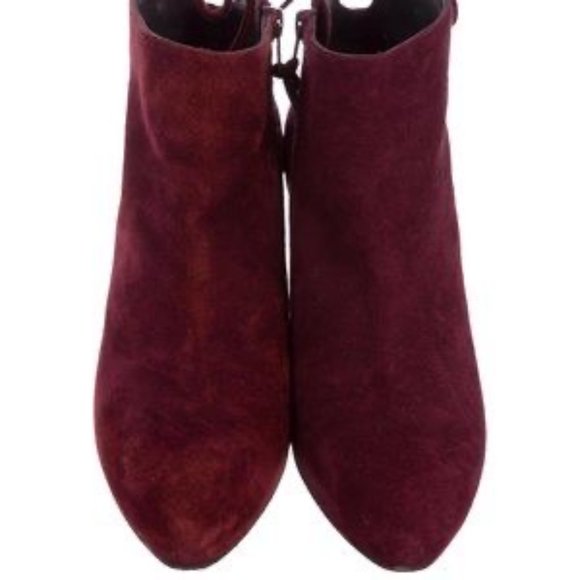 Stuart Weitzman Gardner Maroon Suede Boots 4M NEW - Picture 3 of 6